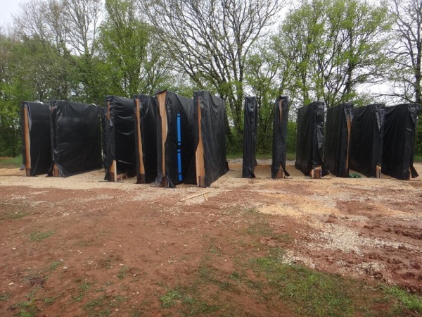 Stockage sur chantier après déchargement